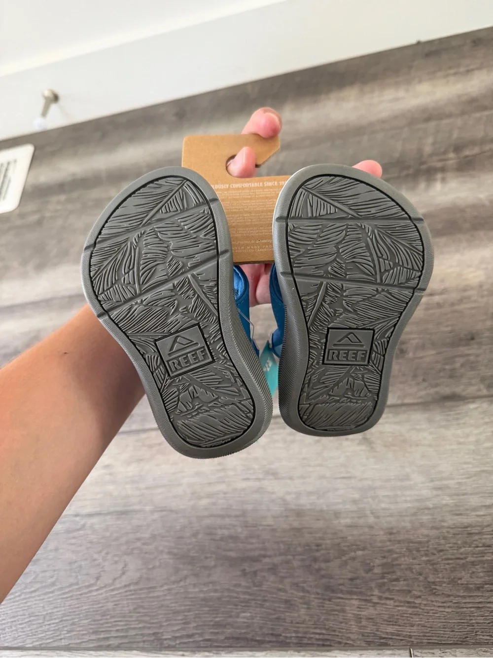 Reef Kids Little Santa Ana Blue & White Flip Flop Sandals